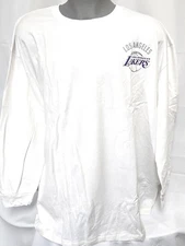 Mens Fanatics Los Angeles LA Lakers Basketball NBA White Long Sleeve B&T T-Shirt