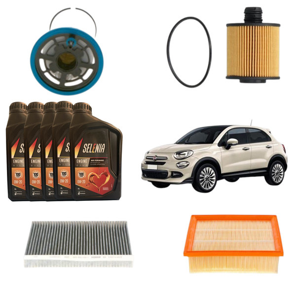 Kit Wartung 4 Filter Bosch + 5LT ÖL FüR Tonale 500X Jeep Compass Renegade-image