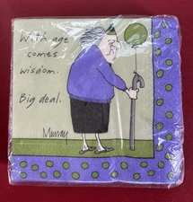 Murray's “with age Comes Wisdom”  Cocktail Party Paper Napkins Old Age Humor