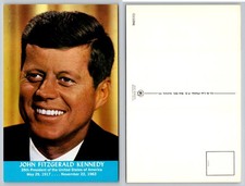 JFK John F. Kennedy 35th President Portrait Postcard Mike Roberts Chrome