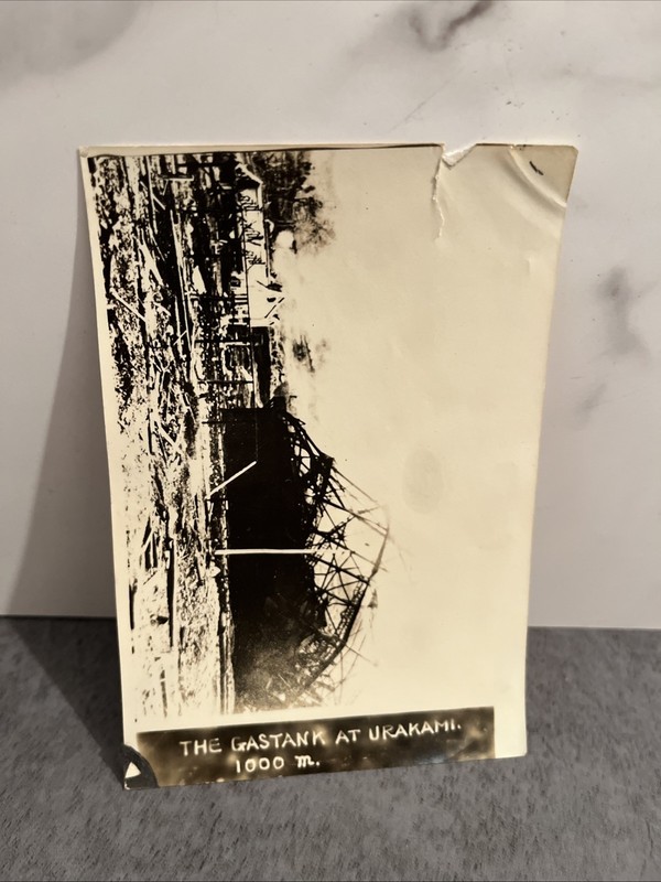 Atomic Bomb Photo Hiroshima Japan The Gas Tank At Urakami  1000m Aftermath