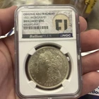 1921 Morgan Silver Dollar $1 NGC Brilliant UNC Original Bag Fragment