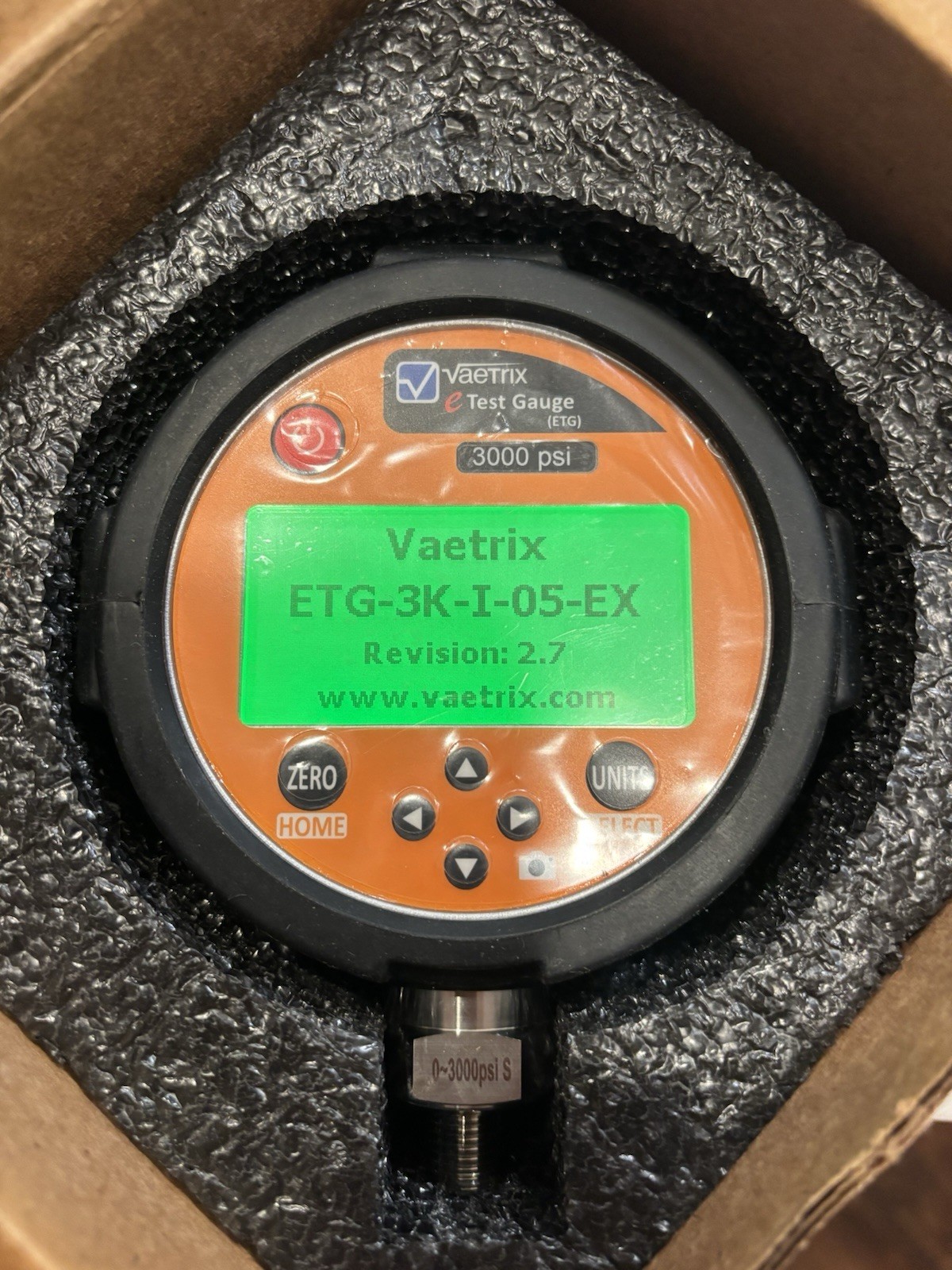 Vaetrix 0-3000 Calibration/ Test Gauge. ETG-3K-I-05-EX