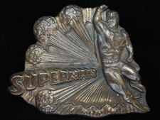 OF07148 NOS VINTAGE 1970s  SUPERMAN  DC COMICS SUPERHERO NOVELTY BELT BUCKLE