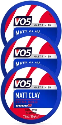 V05 VO5 Sculpted Texture And Choppy Extra hold Matt Clay 75ml X3