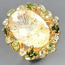 Popular jewelry 20 ct Natural Citrine Ring 925 Sterling Silver Size 8 /R434001