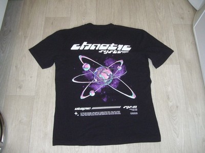 Herren T-Shirt Größe L schwarz chaotic system  Druck hinten