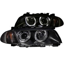 Anzo Ccfl Black Projector Headlights With Halo For 1999-2001 Bmw 3 Series E46 - Anzo Ccfl Black Projector Headlights With Halo For 1999-2001 Bmw 3 Series E46 -