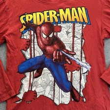 Spider-Man Boys Long Sleeve Graphic T-Shirt, Red Medium 7/8 