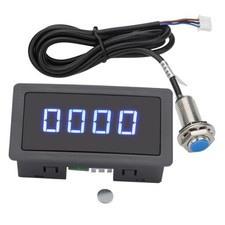 4 Digital LED Tachometer, RPM Speed Meter Digital Motor with Hall Blue