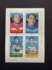 1969 Topps - Mini-Cards (4-in-1) Larry Csonka, Ron Mix, Jim Nance (RC)