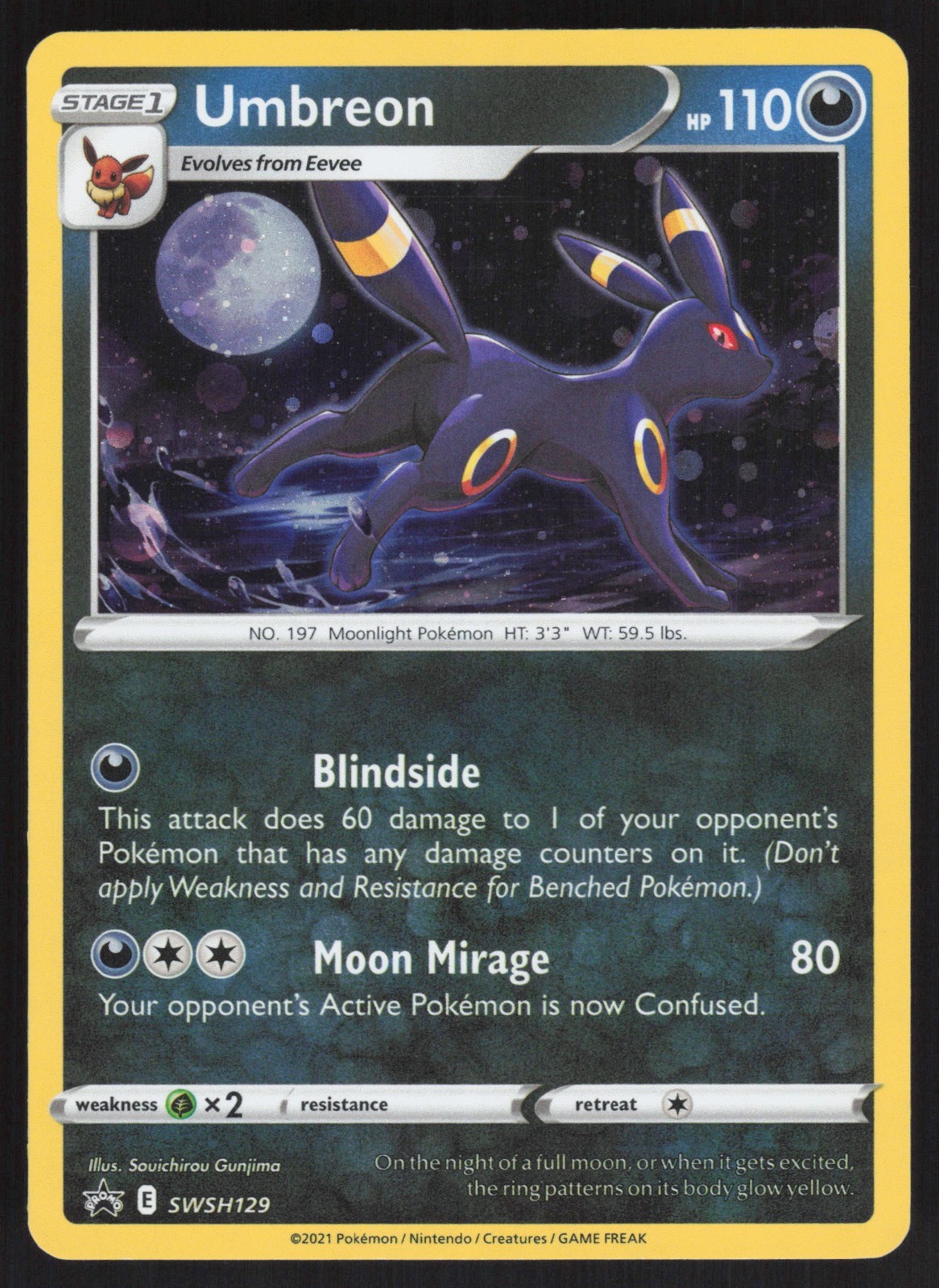 Umbreon - Holo SWSH129 NM SWSH: Sword & Shield Promo Cards Pokemon Card