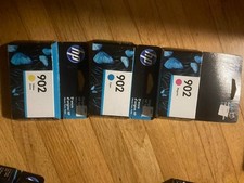 New 3 X Genuine HP 902 Yellow Magenta cyan ink Cartridges