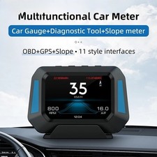 New Car GPS OBD Slope Head Up Display Digital Clock 4x4 Inclinometer Slope Meter