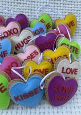 Valentine's Day cookie felt hearts ornament/ home decor/ set of 2