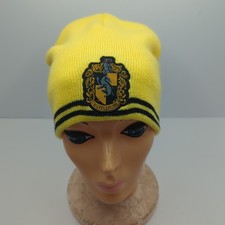 Harry Potter Wizarding World Hufflepuff Beanie Knit Cap OSFA Yellow/Gold Black
