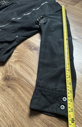 Gianfranco Ferre Vintage Ösen Achsel Struktur Jacke Schwarz Damen Gr. S - Bild 11 von 14