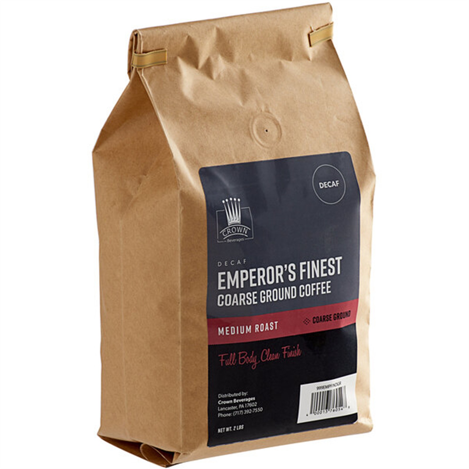 Crown Beverages Emperor's Finest Decaf Coarse Ground Coffee 
