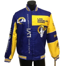Los Angeles Rams JH Design Super Bowl LVI Champions Poly Twill  Embroided Jacket