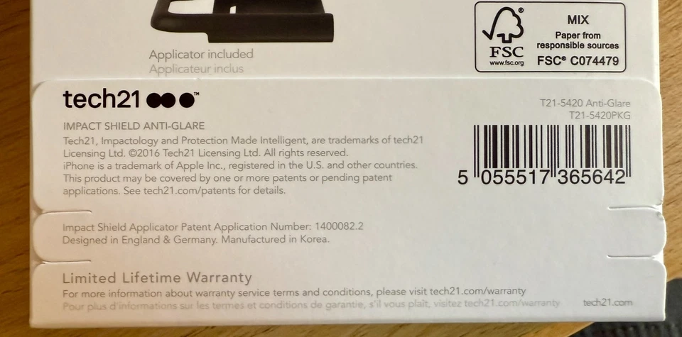 TECH21 IMPACT SHIELD /ANTI-GLARE SCREEN PROTECTOR FOR IPHONE 7 - Image 3 of 3