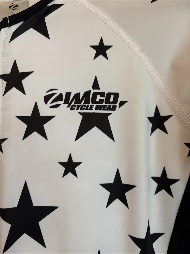 Zimco Women’s Size Large Cycling Suit Black And White With Stars - Image 3 of 4