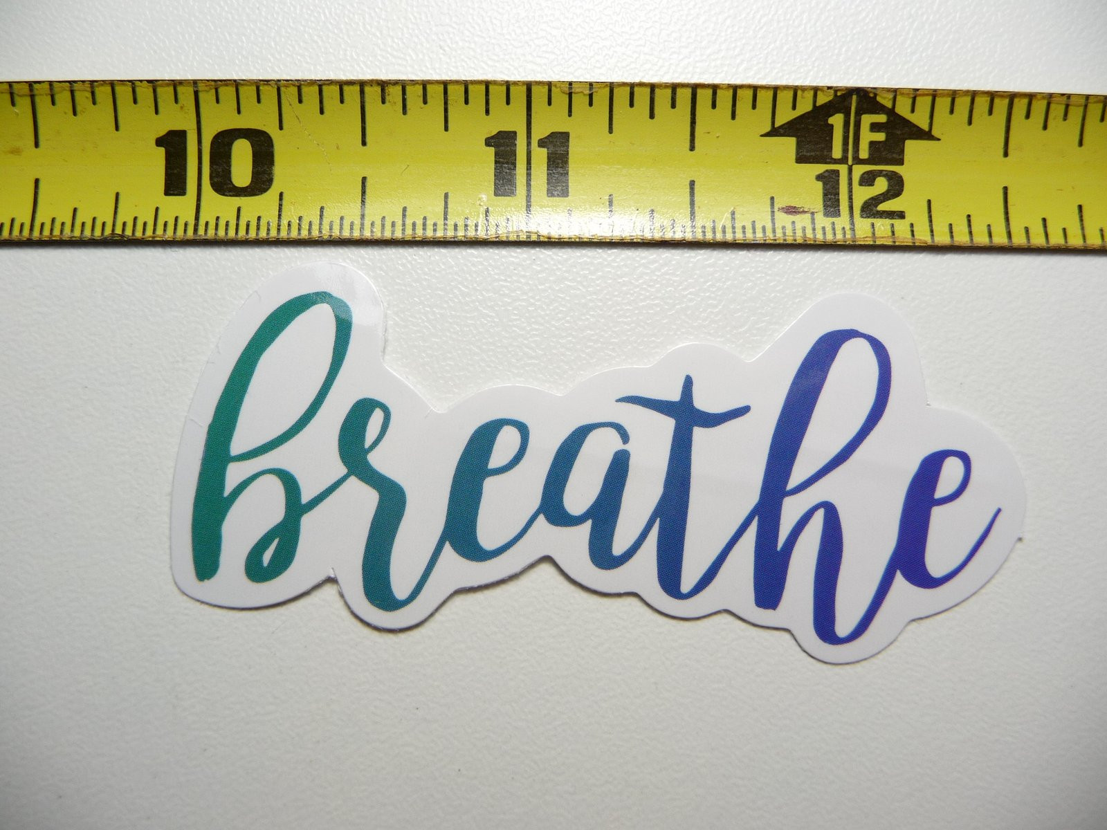 Glossy Breathe Cursive Decal Sticker for Motivational Positive Attitude