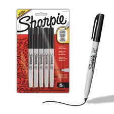 Sharpie Permanent Markers, Water- and Fade-Resistant, Extra Fine Point 0.4mm ,