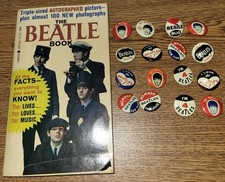 Beatles Original 1964 VTG Pins Fan Club Buttons Green Duck Co. Souvenir 16 Lot
