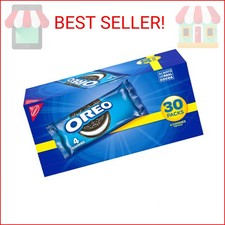 OREO Chocolate Sandwich Cookies, 30 Snack Packs 4 Cookies Per Pack 