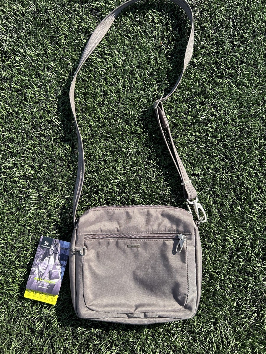 グレー Travelon 43115 RFID Anti-Theft Small Cross Body EXC Security