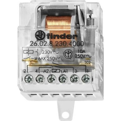 Finder 26.02.8.024.4000 Recessed Pulse Relay 2 NA 24V/AC 10A 2500VA 1pc