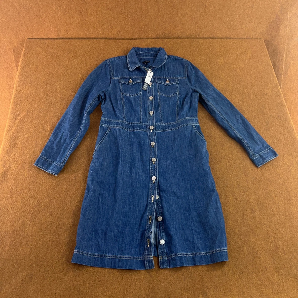 talbots denim shirt dress Sleeveless Denim Midi Shirt Dress