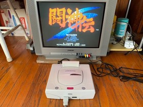 Sega Saturn HST-0014 white Japanese console system complete in box + 2 games