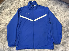 Nike Dri-FIT Men's Blue/White Full-Zip Windbreaker Jacket M Lightweight Lined