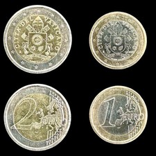 Vatican – Lot 2 pièces Euro 2025 : 1 Euro + 2 Euro « CITTÀ DEL VATICANO »