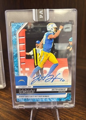 2025 Panini Instant Justin Herbert Water Auto  10/10 - Number Match!