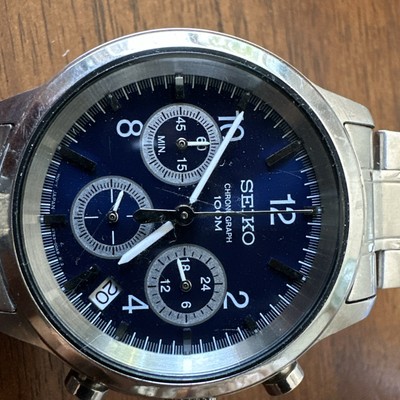 SEIKO Chronograph 100M 6T63-00A0 Quartz Watch Needs Battery | eBay