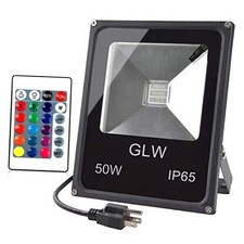 RGB LED Flood Lights,Outdoor Super Bright Spotlight,High Power 16 Colors 50W