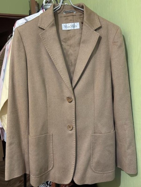 Women Max Mara Blazer Beige Camel Wool S