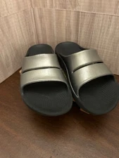 womens Silver OOFOS ooaah Slide Recovery Lightweight Sandal   size 10 -11