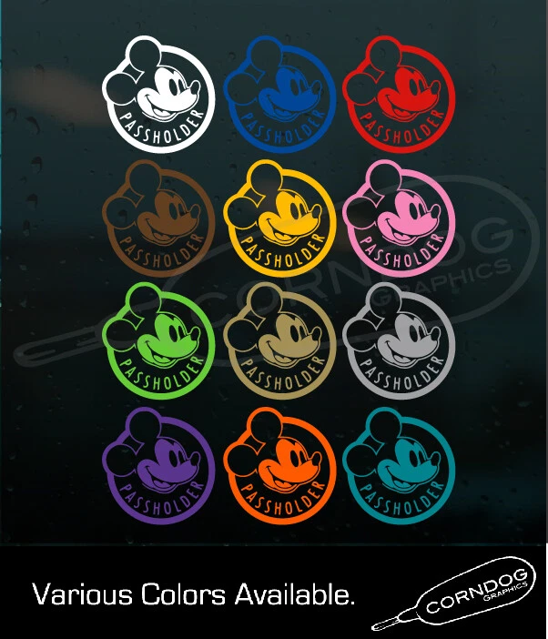 Disney Passholder STICKER VINYL DECAL MICKEY MOUSE WALT DISNEY WORLD MAJIC  - Image 3 of 4