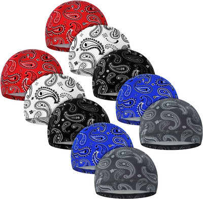 10 Pcs Men Cooling Skull Caps Helmet Liner Sweat Cap Wicking Beanie Welding Caps