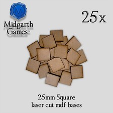 25x Square 25mm MDF Bases Miniature Warhammer Laser Cut 40K FAST SHIPPING