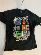 MARVEL AVENGERS TEE SHIRT CHILD SIZE XL BLACK COTTON BLEND WITH BLACK PANTHER