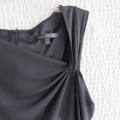 David Meister Black Dress Size 10 Lined Unique Front Travel Friendly Made In USA