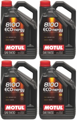 Motul Engine Lubricant Synthetic 8100 Eco-Nergy 5W30 Pack of 4 5 Liters 102898
