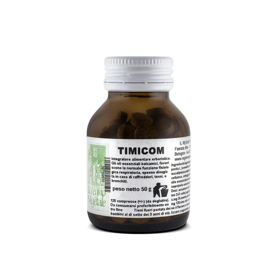 IL REGNO VEGETALE TIMICOM 125 Compresse Timo+Eucalipto Oli Essenziali CATARRO SINUSITE RAFFREDDORE