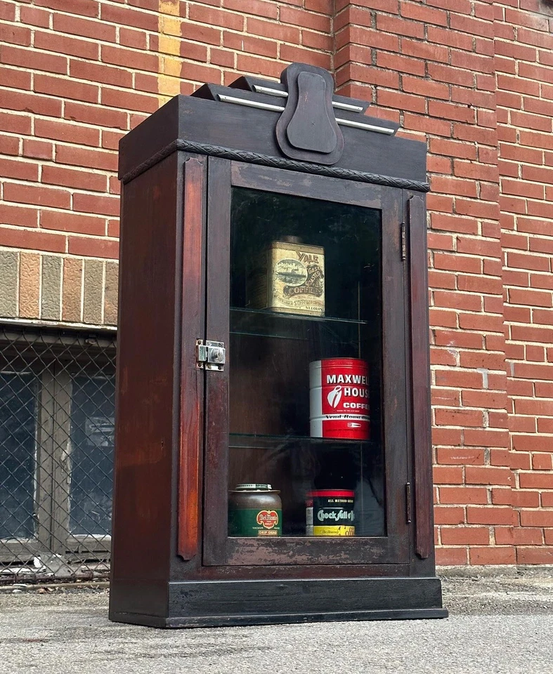 Art Deco Display Case / Cabinet - Glass Shelves - Unique Design - Free Shipping - Image 2 of 4