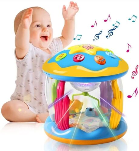 Baby Spielzeug 6-12 Monate Ozean Projektor beleuchtet Spielzeug mit beruhigender Musik - Bild 1 von 6