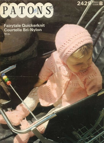 Strickanleitung Kopie 0527.   Baby Strickjacke Haube Stiefel.  18 zoll chest.  QK